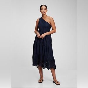 GAP One-Shoulder Black Cotton Dress Size 14P